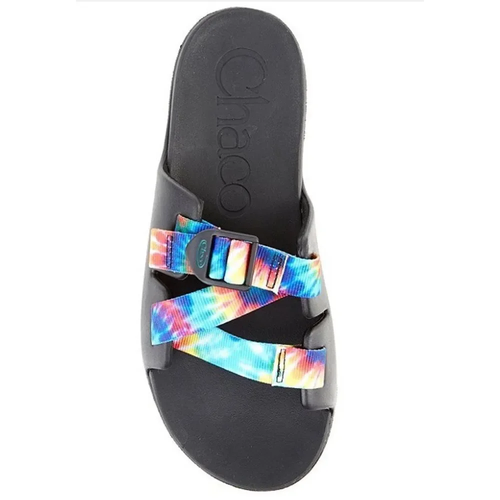 Chaco Kids' Chillos‎ Tie-Dye Slides (Youth) Black  Size 4 New